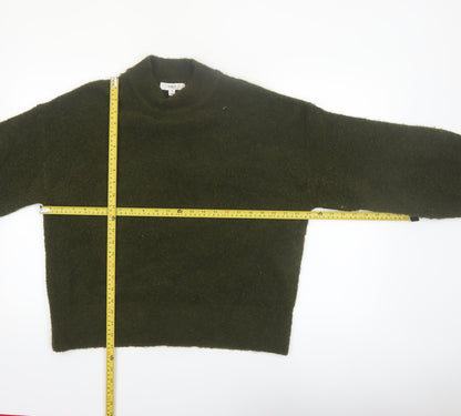 Marks and Spencer Women Green Mock Neck Wool Blend Jumper M