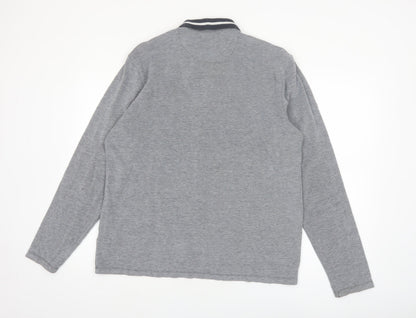 Burton Menswear London Grey Long Sleeve Polo Shirt Size L