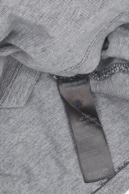 Burton Menswear London Grey Long Sleeve Polo Shirt Size L