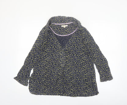 White Stuff Women Blue Floral Linen Viscose Tunic Blouse UK 12