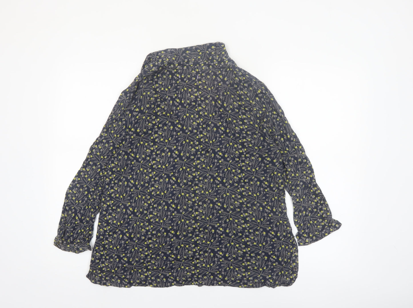 White Stuff Women Blue Floral Linen Viscose Tunic Blouse UK 12