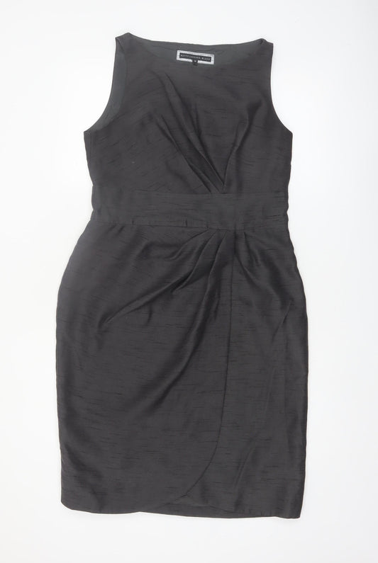 Betty Jackson Black Women's Black Size 14 Sleeveless Sheath Dress