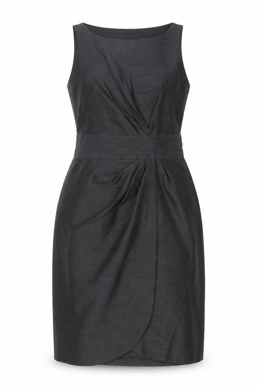 Front view of Betty Jackson Black Women's Black, size 14, Sleeveless Sheath Dress