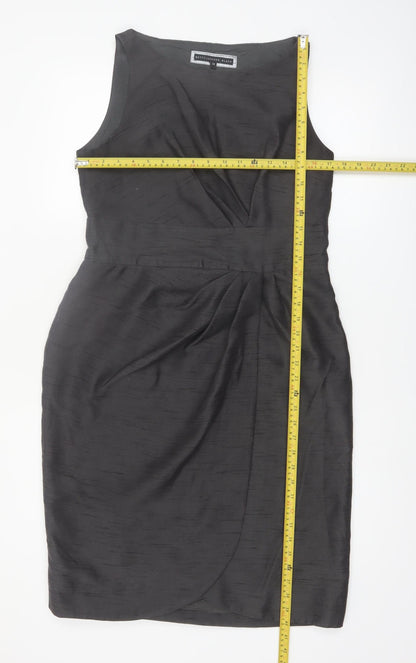 Betty Jackson Black Women's Black Size 14 Sleeveless Sheath Dress