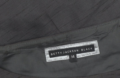 Betty Jackson Black Women's Black Size 14 Sleeveless Sheath Dress