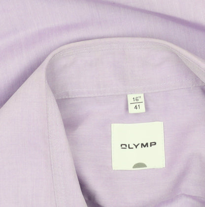 Olymp Men's Purple 16in Regular Fit Long Sleeve Button-Up Shirt
