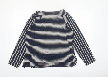 Regatta Womens Blue Striped Long Sleeve Cotton T-Shirt Size 16