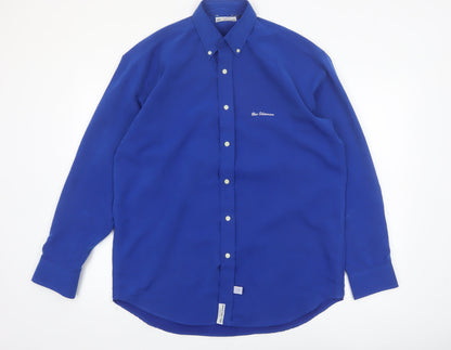 Ben Sherman Men Blue Long Sleeve Button-Down Regular Fit Shirt M