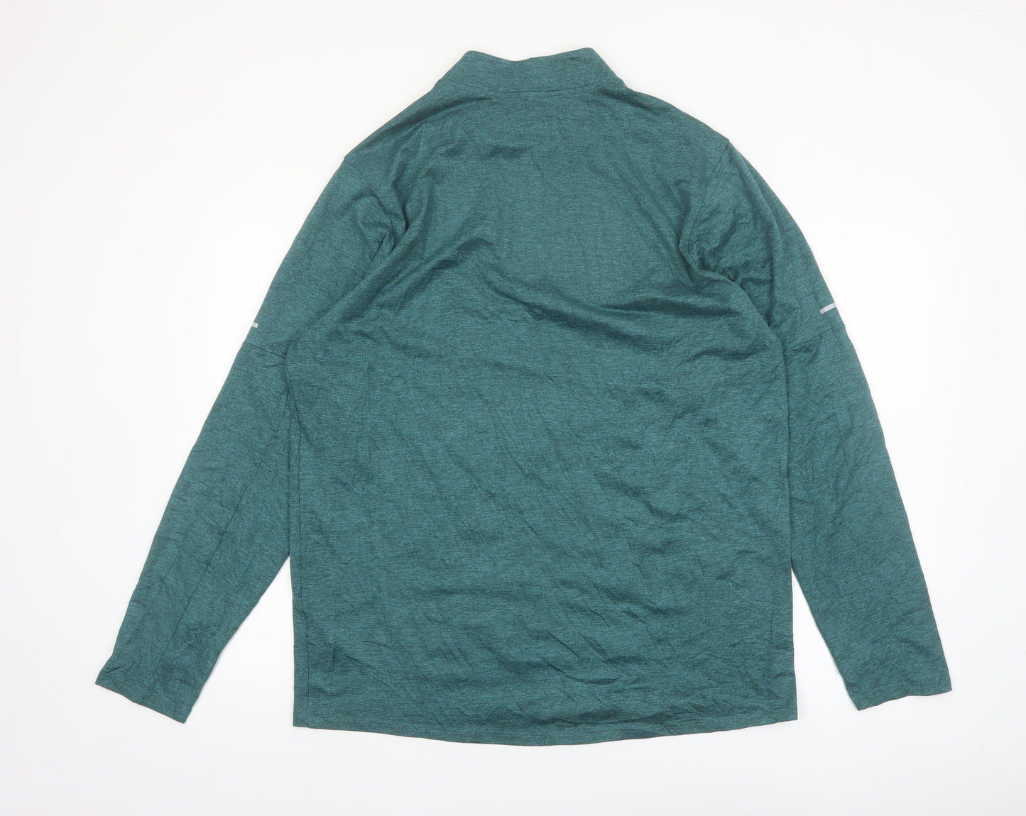 Nike Men Green Dri-FIT Long Sleeve 1/4 Zip Running Top M