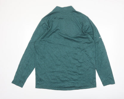 Nike Men Green Dri-FIT Long Sleeve 1/4 Zip Running Top M