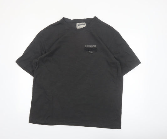 The Stronghold Men's Black XL Relaxed Fit Boxing Club T-Shirt