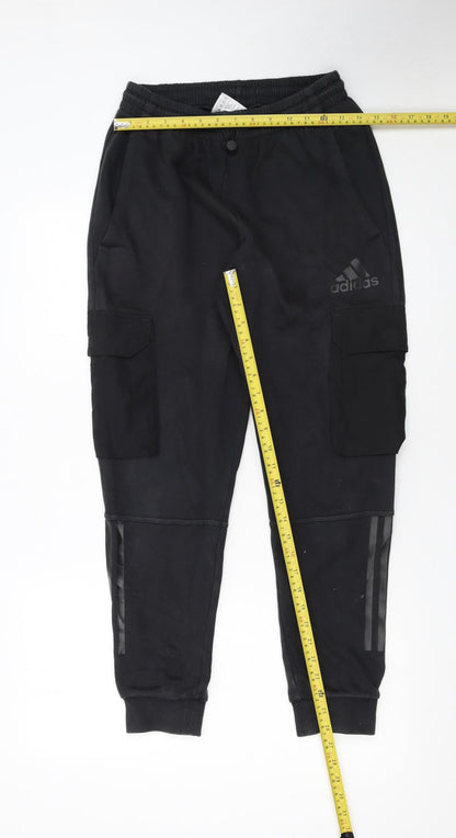 Adidas Men’s Black Cargo Jogger Trousers S Regular Fit