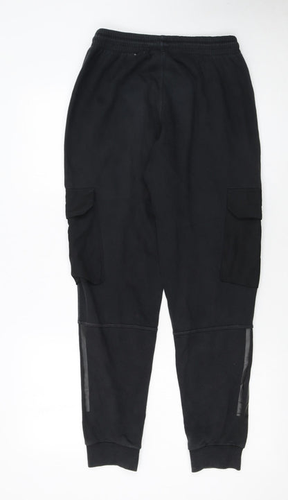 Adidas Men’s Black Cargo Jogger Trousers S Regular Fit