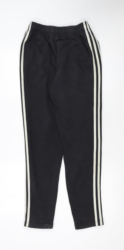 Adidas Men's Black S Jogger Trousers with White Stripes