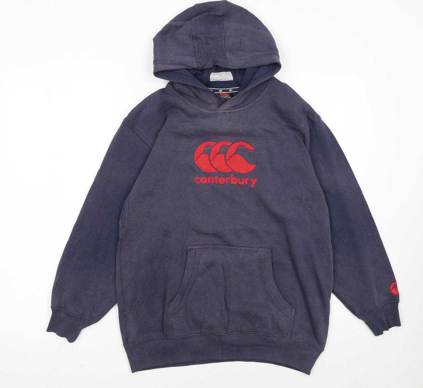 Canterbury Boys Blue Pullover Hoodie 14 Years Regular Fit Rugby Logo Sweatshirt