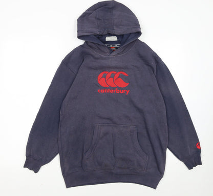 Canterbury Boys Blue Pullover Hoodie 14 Years Regular Fit Rugby Logo Sweatshirt