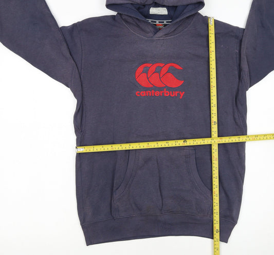 Canterbury Boys Blue Pullover Hoodie 14 Years Regular Fit Rugby Logo Sweatshirt