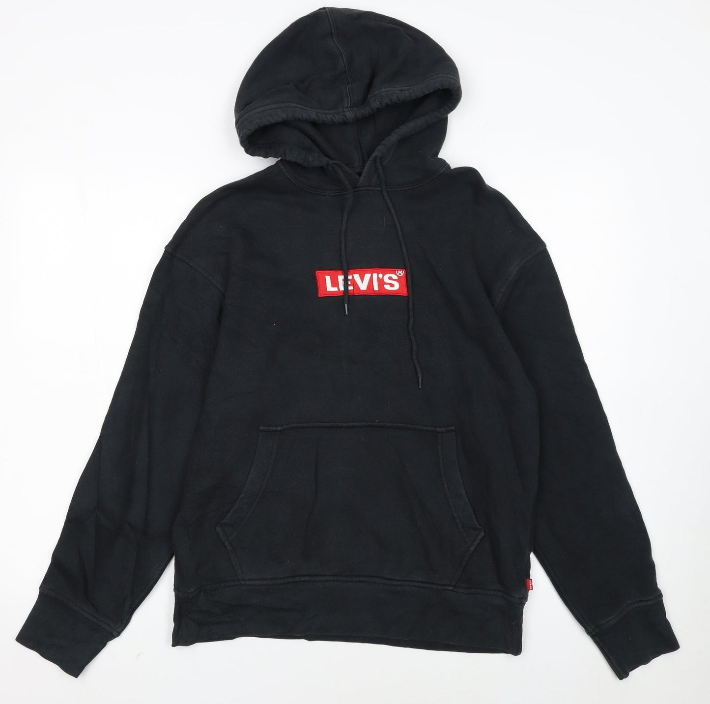 Levi's Women's Black Relaxed Pullover Hoodie Small Cotton Logo