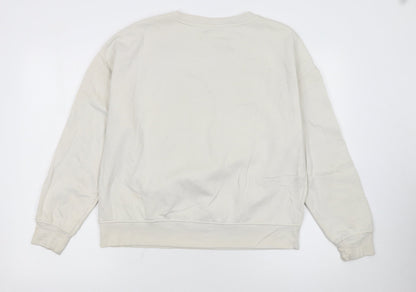 Disney Women Beige Mickey Mouse Pullover Sweatshirt Size S