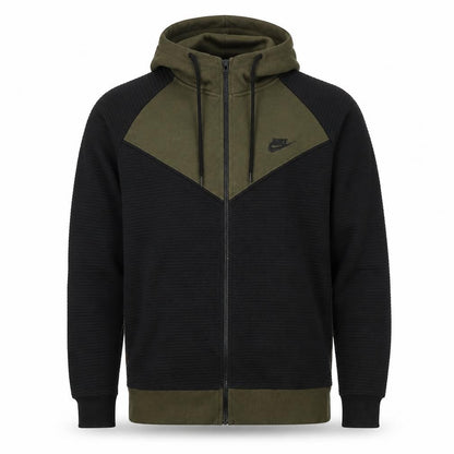 Nike Men's Green & Black Full Zip Hoodie Size L with Logo