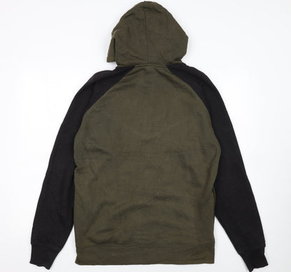 Nike Men's Green & Black Full Zip Hoodie Size L with Logo