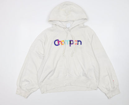 Champion Womens Beige Hoodie Medium Pullover Hooded Sweatshirt