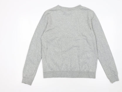 Nike Womens Grey Logo Crew Neck Pullover Sweatshirt Size S