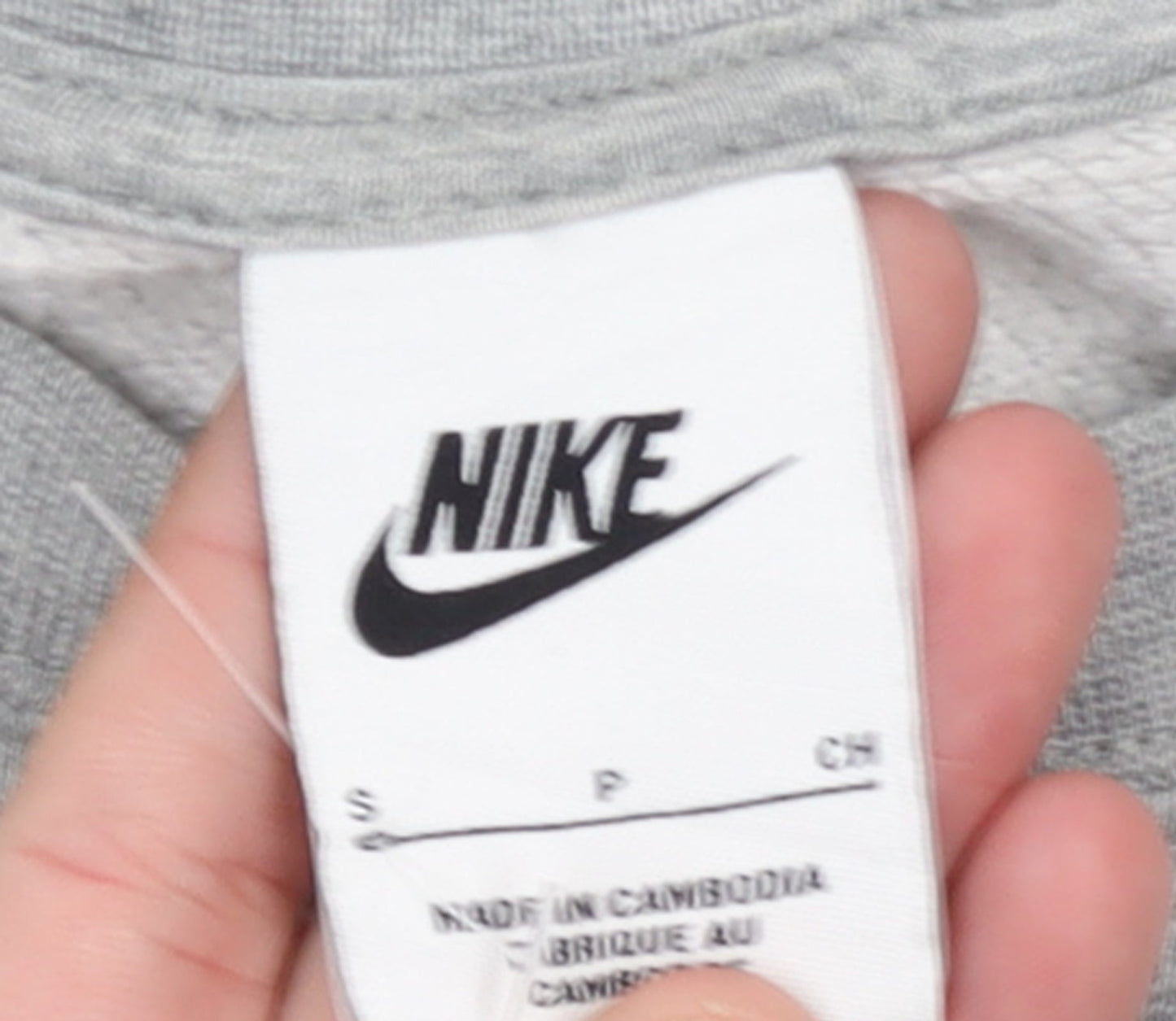 Nike Womens Grey Logo Crew Neck Pullover Sweatshirt Size S