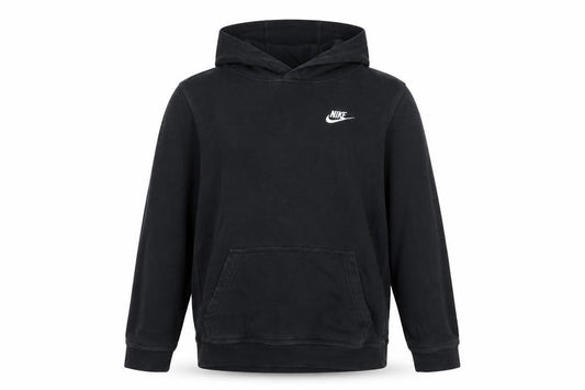 Front view of Nike boys’ black pullover hoodie xl fleece hooded sweatshirt