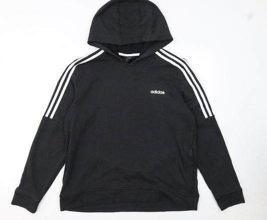 Adidas Womens Black Pullover Hoodie Size L Climalite Sportswear