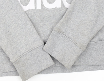 Adidas Womens Grey Hoodie XS Pullover Hooded Sweatshirt Logo