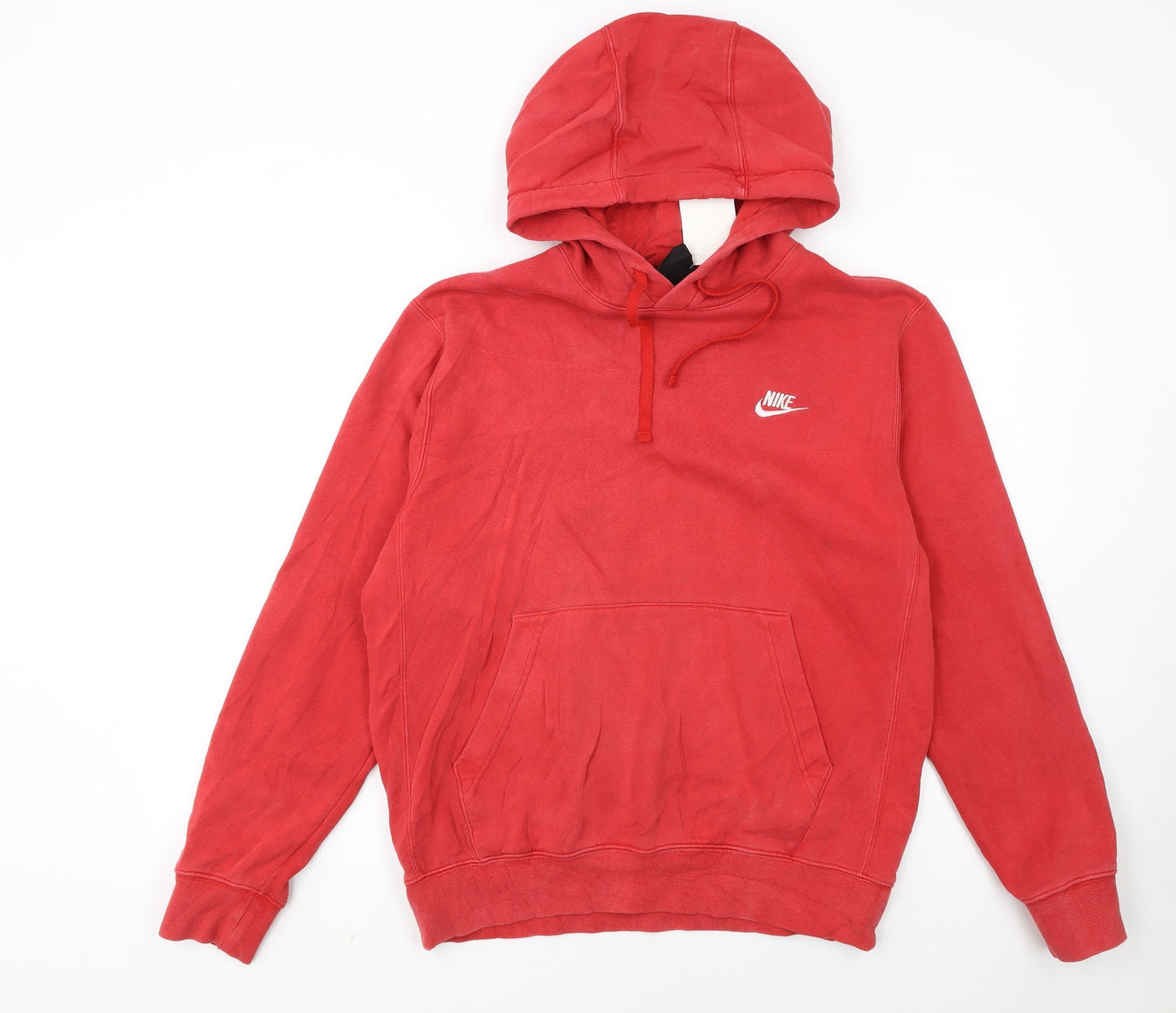 Nike Men’s Red Pullover Hoodie Small Cotton Fleece Classic Style