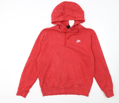 Nike Men’s Red Pullover Hoodie Small Cotton Fleece Classic Style