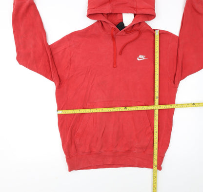 Nike Men’s Red Pullover Hoodie Small Cotton Fleece Classic Style