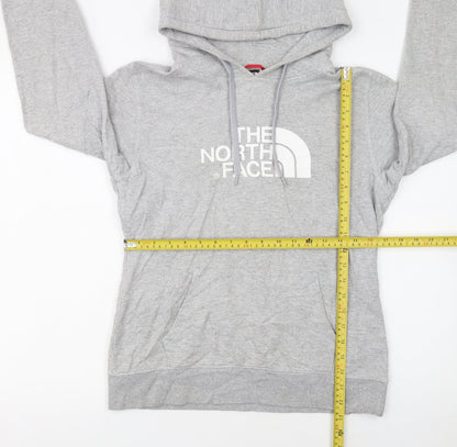 The North Face Womens Grey Pullover Hoodie Size M Logo Print