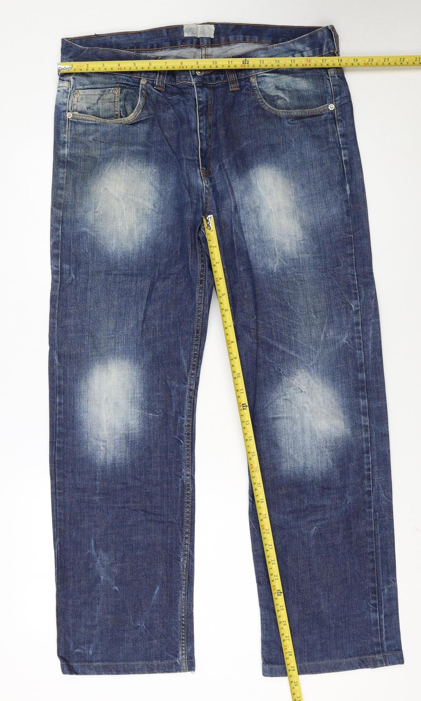 Levi's Red Men's Blue Straight Fit Denim Jeans Size 35x32