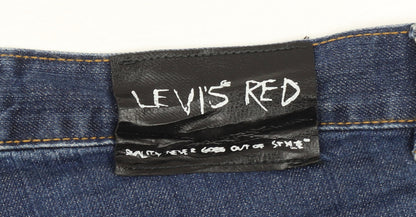 Levi's Red Men's Blue Straight Fit Denim Jeans Size 35x32