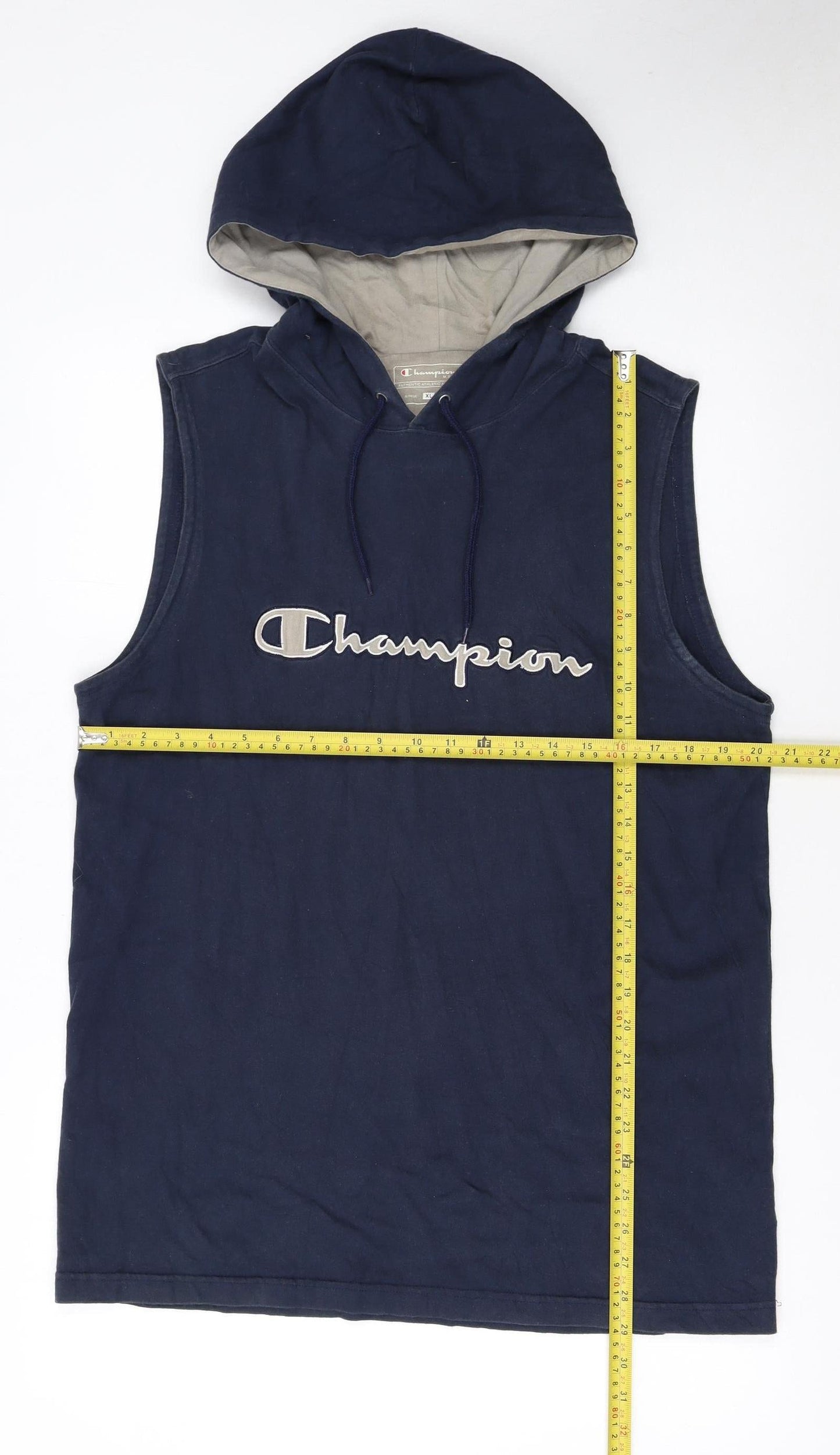 Champion Men's Blue Sleeveless Hoodie Vest XL Athletic Fit