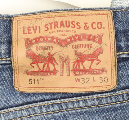 Levi's 511 Blue Straight Leg Jeans Womens Size 12 Regular Fit
