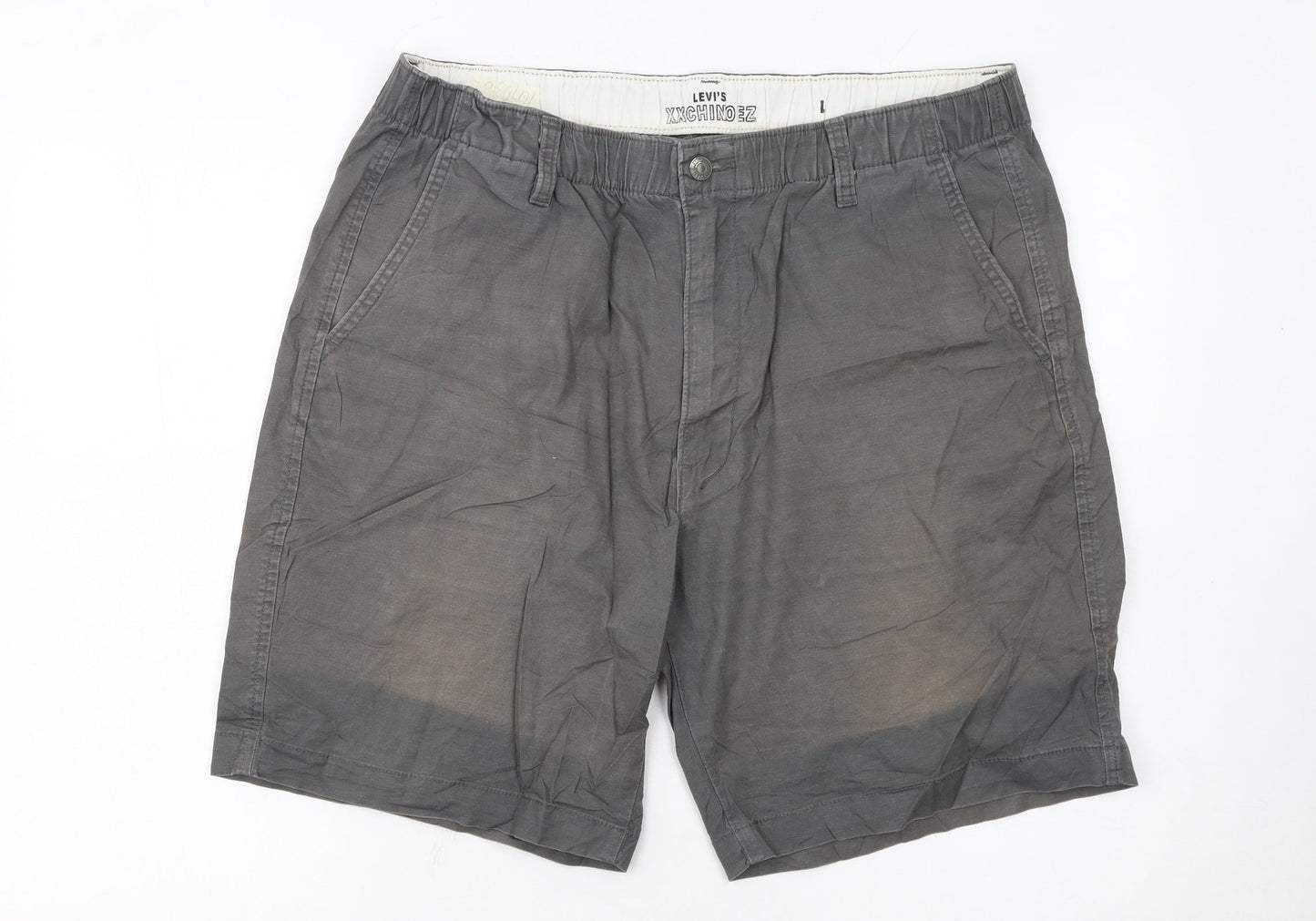 Levi's Mens Grey Chino Shorts L Regular Fit Cotton Linen Blend