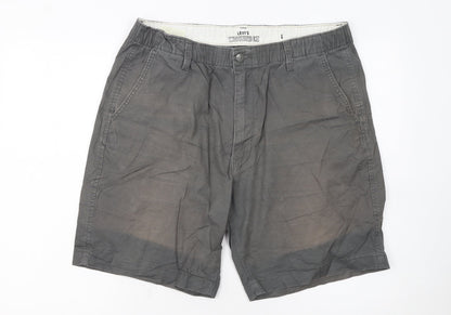 Levi's Mens Grey Chino Shorts L Regular Fit Cotton Linen Blend