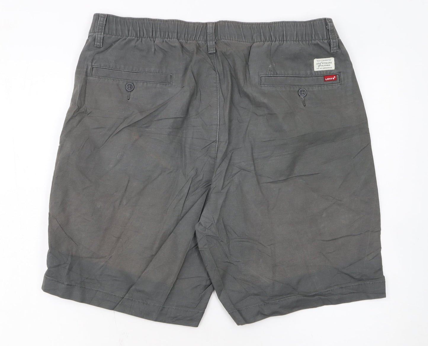 Levi's Mens Grey Chino Shorts L Regular Fit Cotton Linen Blend