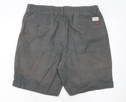 Levi's Mens Grey Chino Shorts L Regular Fit Cotton Linen Blend