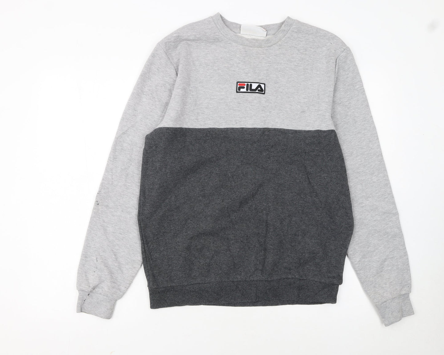 Fila Men’s Grey Regular Fit Crew Neck Pullover Sweatshirt S