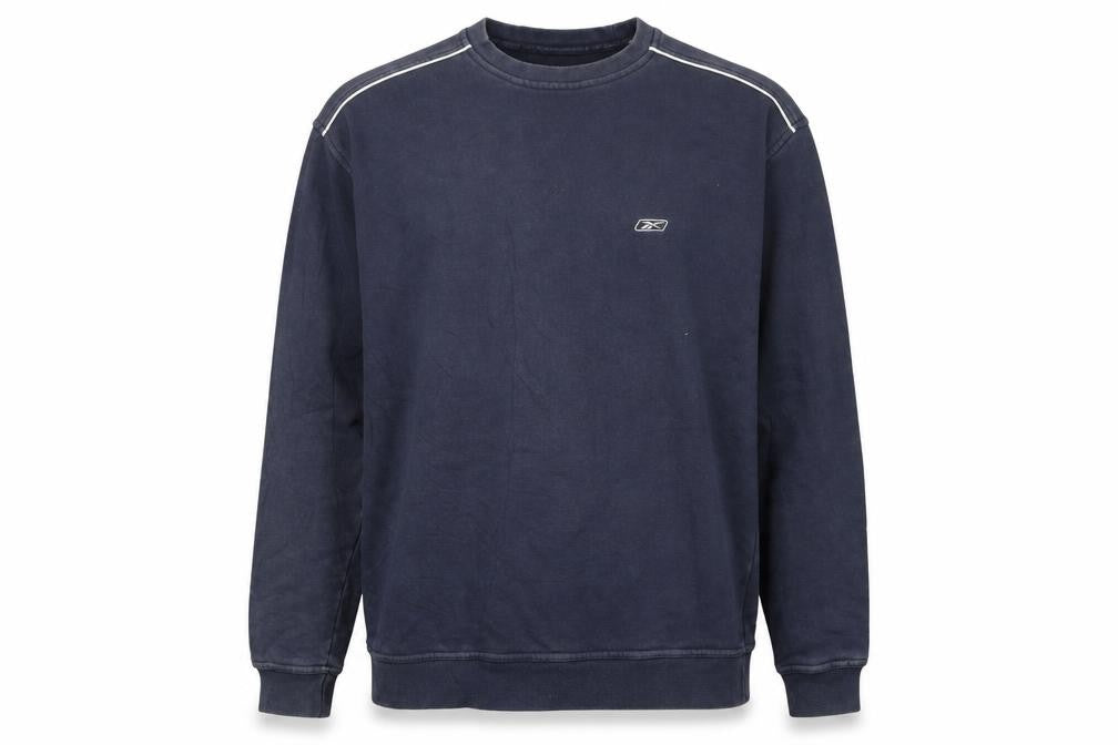 Reebok Men’s Blue Crew Neck Sweatshirt L Pullover Logo Sportswear