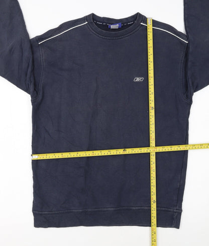 Reebok Men’s Blue Crew Neck Sweatshirt L Pullover Logo Sportswear