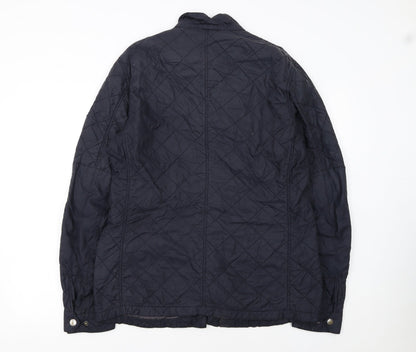 Barbour Womens Blue Quilted Mid-Length Jacket L Lightweight Outdoor