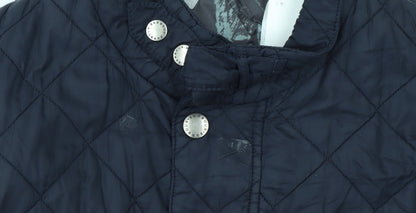 Barbour Womens Blue Quilted Mid-Length Jacket L Lightweight Outdoor