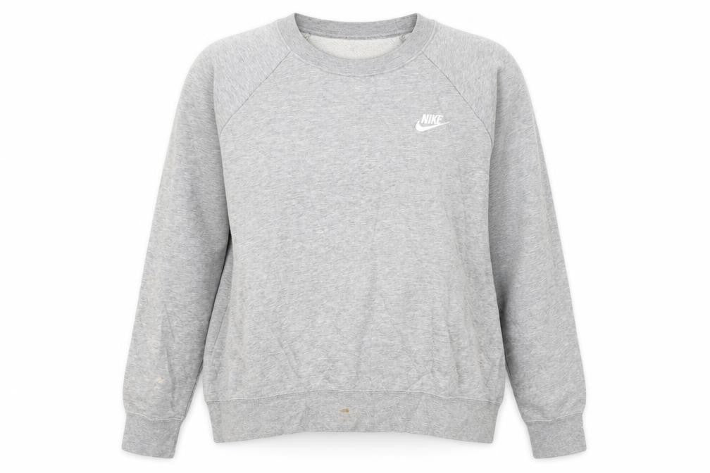 Nike Women Grey Crew Neck Sweatshirt Medium - Casual Pullover