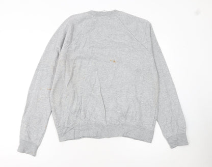 Nike Women Grey Crew Neck Sweatshirt Medium - Casual Pullover